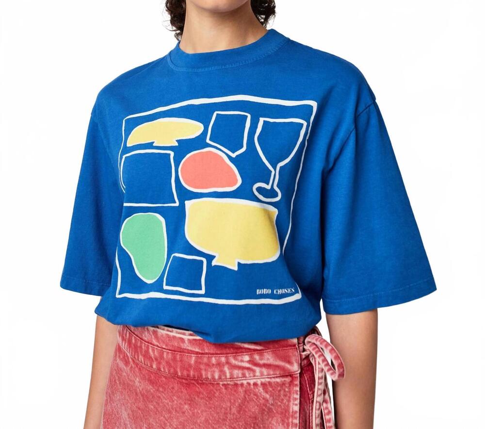 NEW BOBO CHOSES after seven boxy short sleeve tee in blue